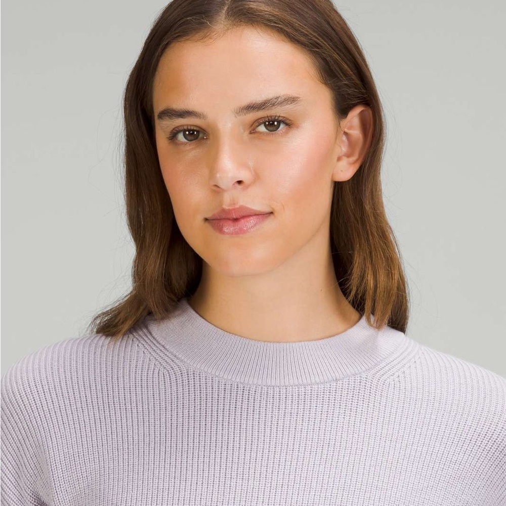 Lululemon Merino Wool-Blend Ribbed Crewneck Sweater Faint Lavender Side 6 - Picture 10 of 10